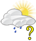 Partly cloudy with a chance of a shower Partly cloudy with a chance of a shower