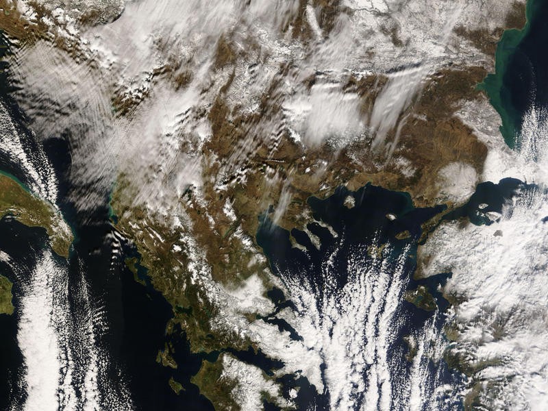 Χιονιάς 2008 - Δορυφορική απεικόνιση